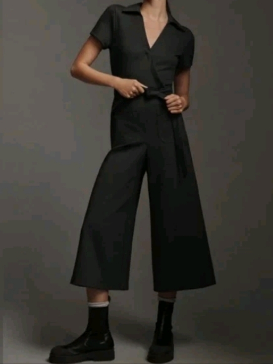 Anthropologie Pants - Anthropologie Maeve Colette Wide Leg Ponte Jumpsuit 4 Black